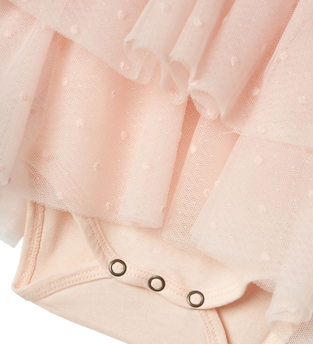 Lil' Atelier Kjolebody k/æ - NbfFrilla - Tyl - Peach Blush