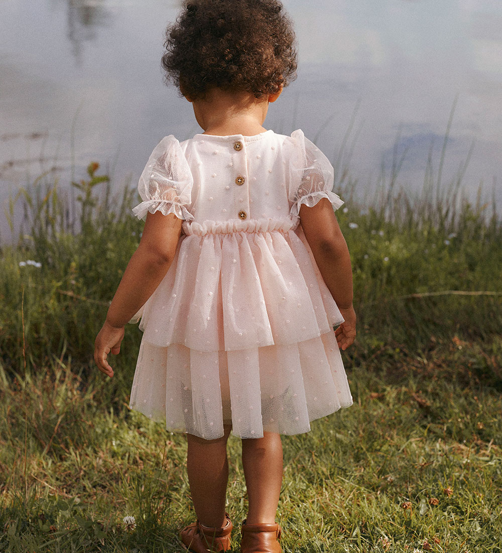 Lil' Atelier Kjolebody k/æ - NbfFrilla - Tyl - Peach Blush