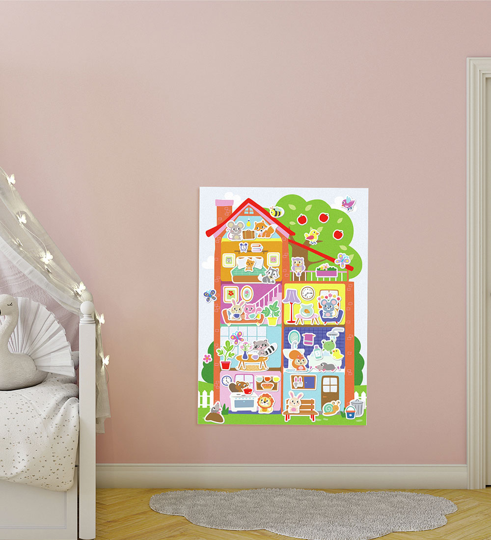 SES Creative - Min Første - Plakat med klistermærker - Hus