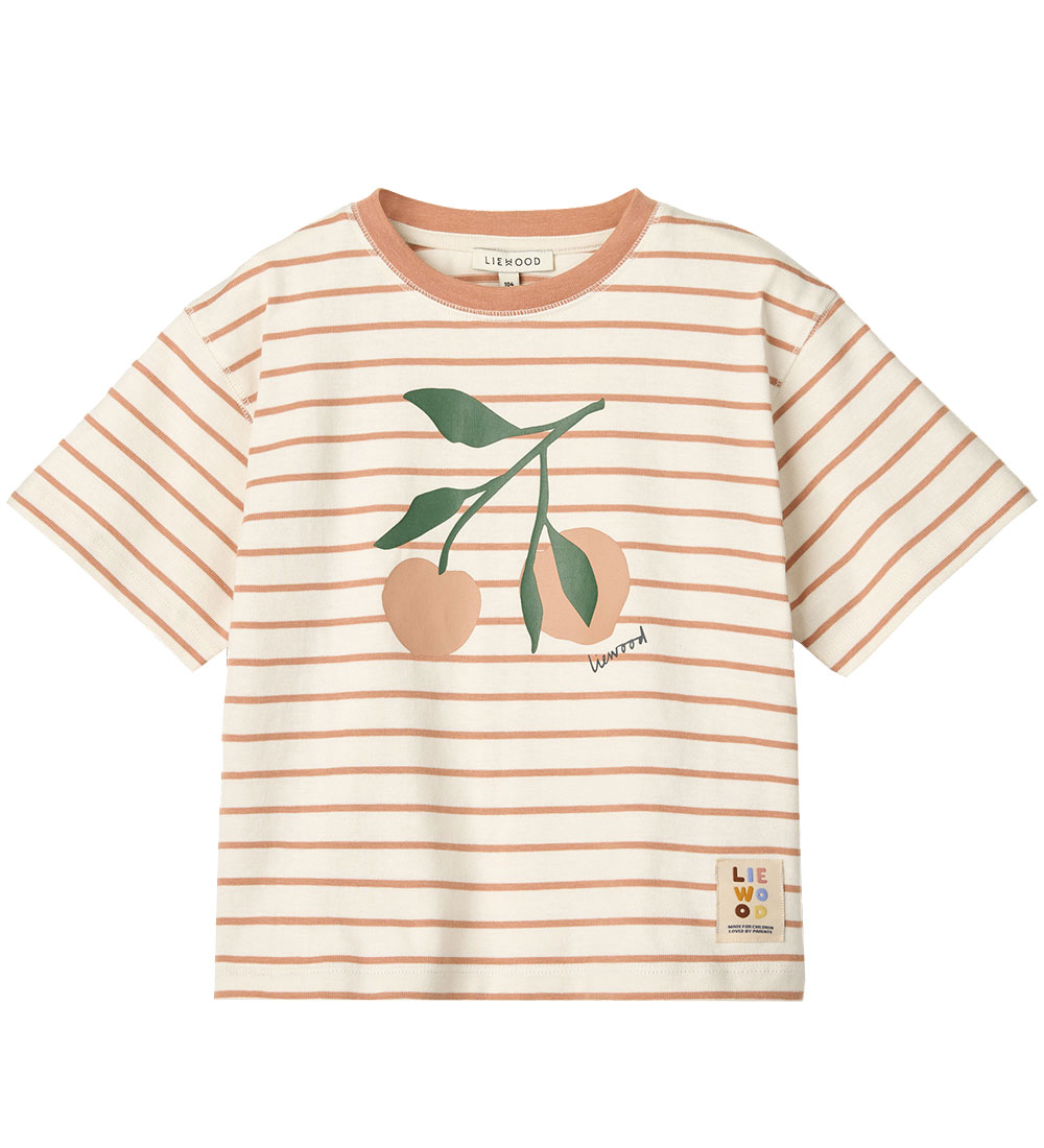 Liewood T-shirt - Tyler - Peach / Stripe Tuscany Rose