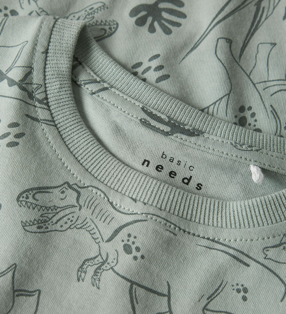 Name It T-shirt - NmmValther - Aqua Gray/Tone Dino