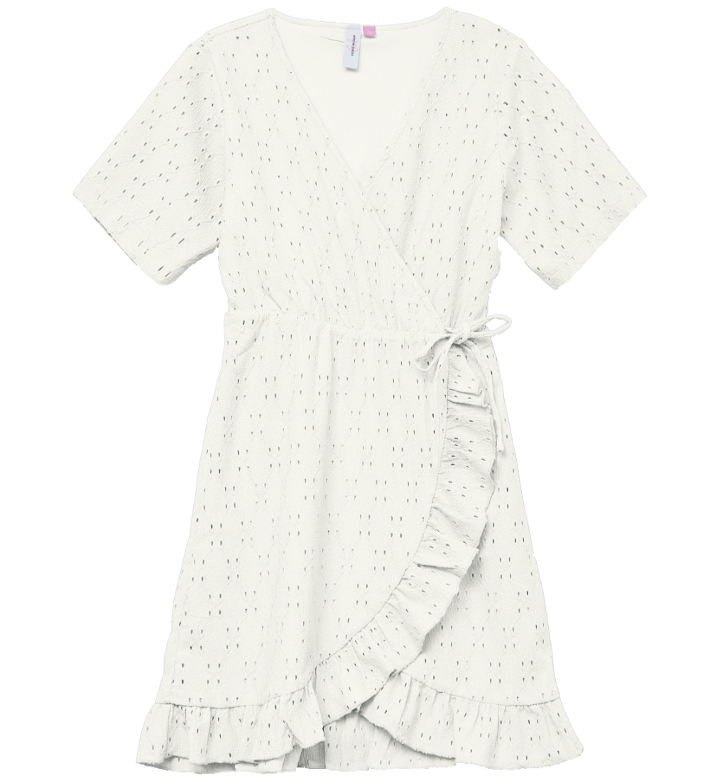 Vero Moda Girl Kjole - VmLacely - Snow White m. Hulmønster