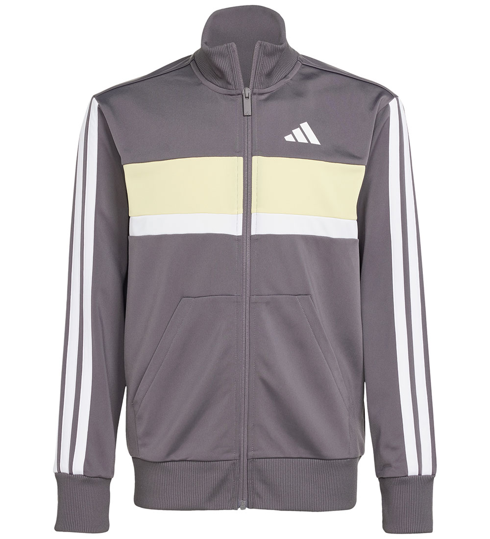 adidas Performance Sweatsæt - J 3S TIBERIO TS - GRESTR/WHITE/POW