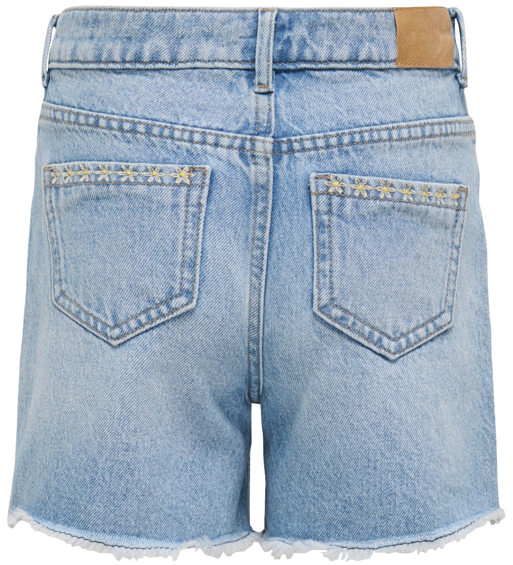 Kids Only Shorts - KogPacy - Light Blue Denim m. Blomster
