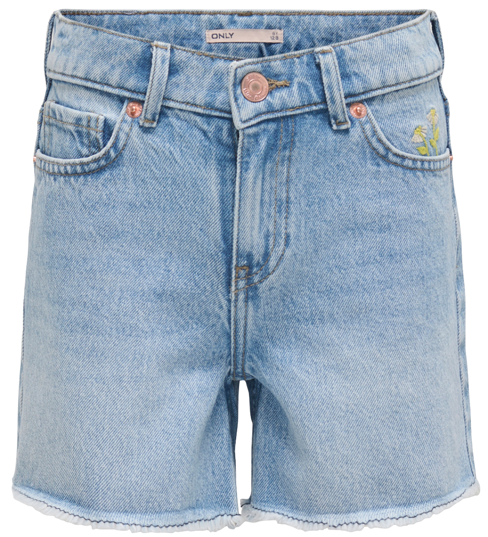 Kids Only Shorts - KogPacy - Light Blue Denim m. Blomster