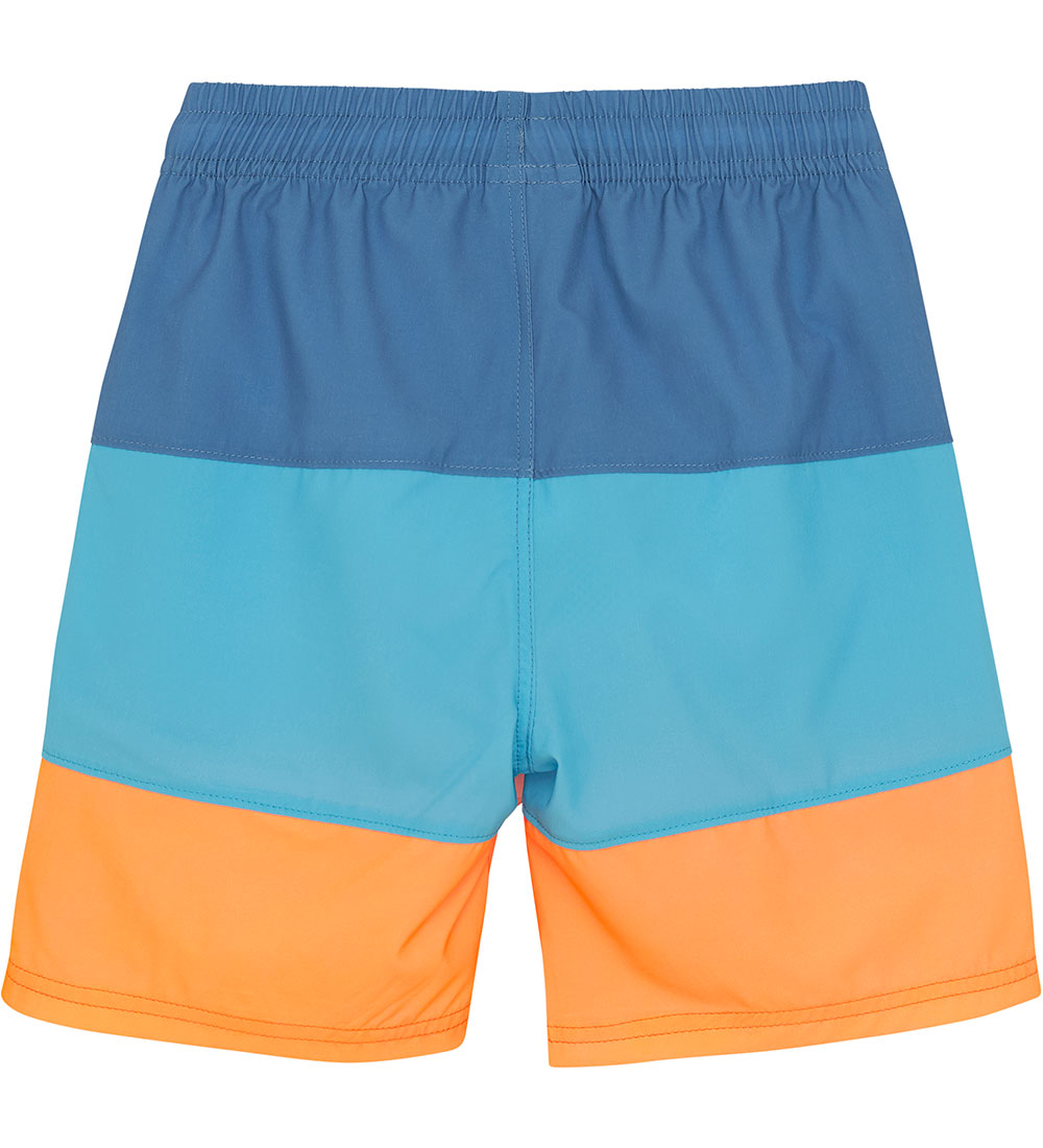 Color Kids Badeshorts - Colorblock - River Blue