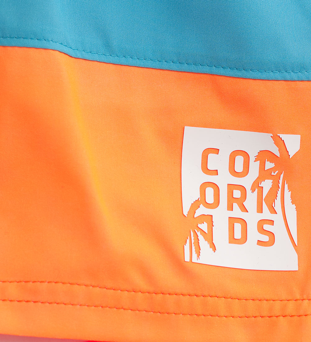 Color Kids Badeshorts - Colorblock - River Blue