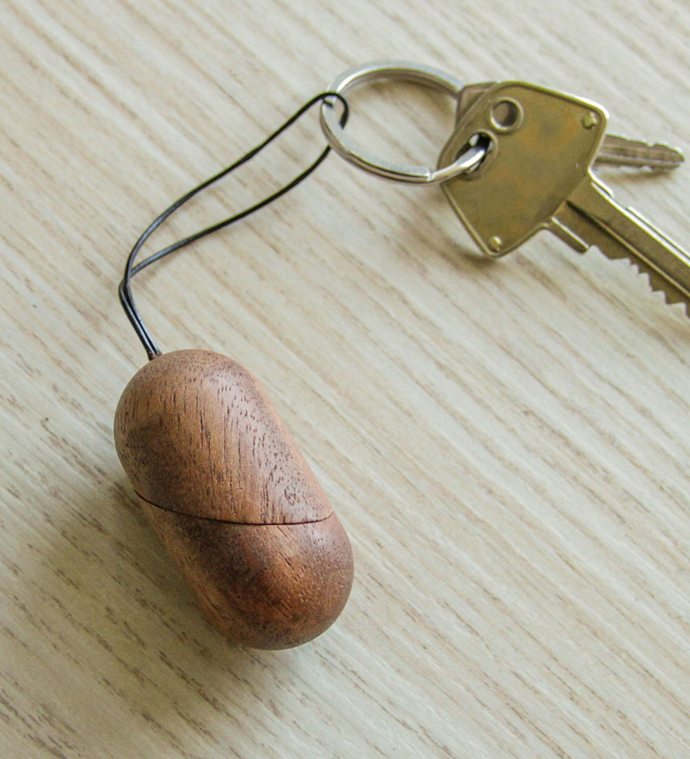 FableWood Hjerte-Nøglering - 5 cm - Natur