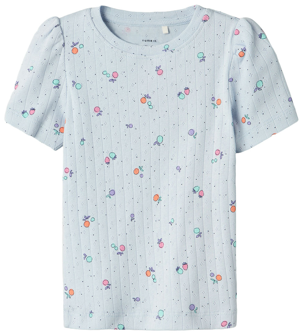 Name It T-shirt - NmfHamanda - Xenon Blue m. Hulmønster