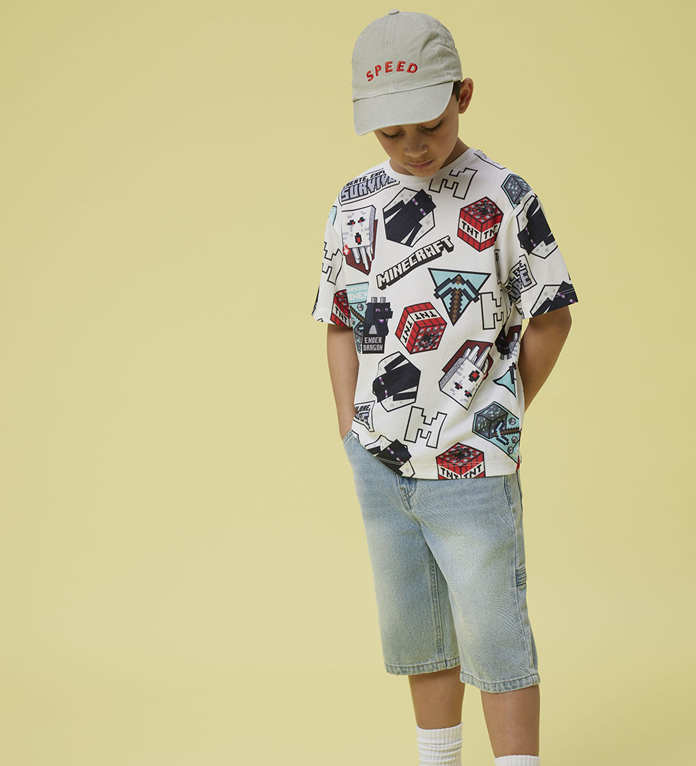 Name It T-shirt - NkmMap Minecraft - Bright White
