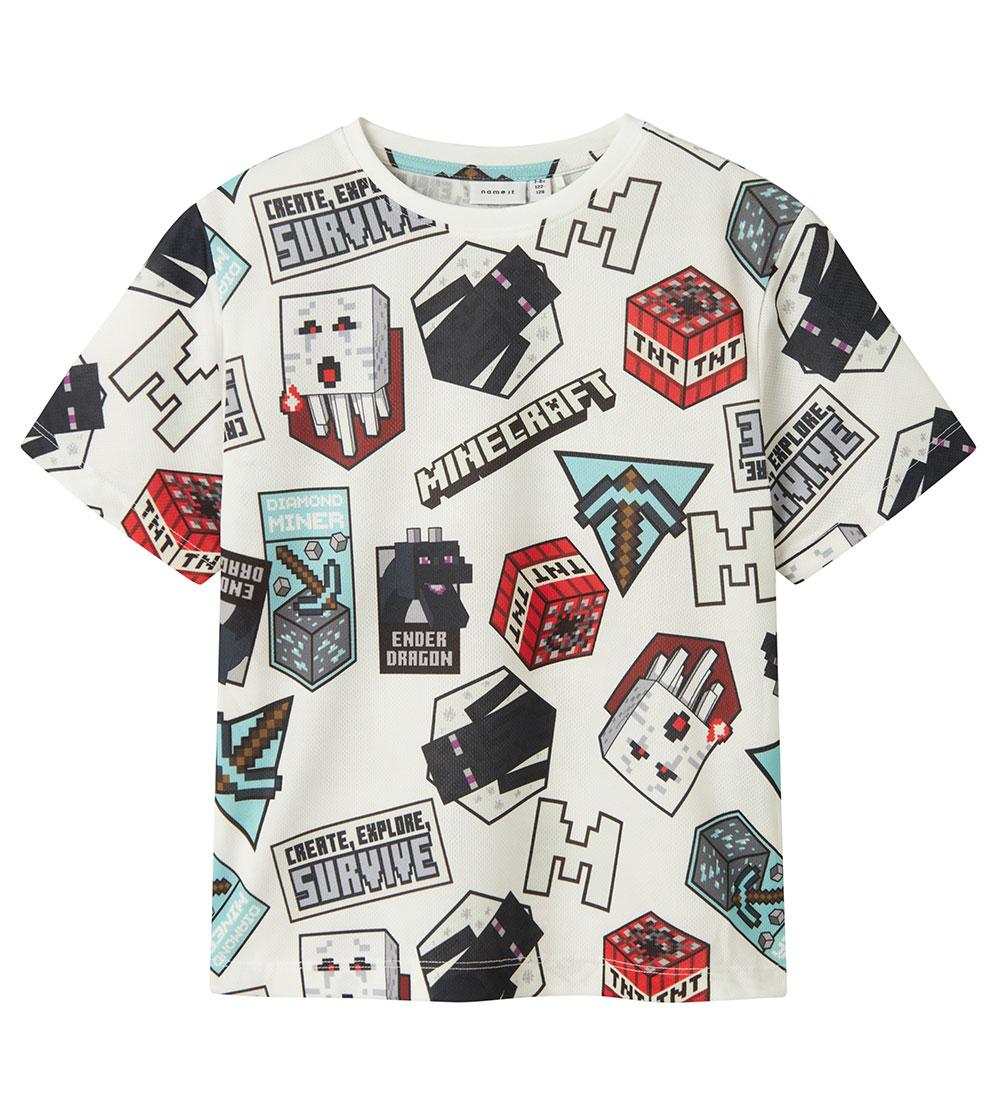Name It T-shirt - NkmMap Minecraft - Bright White