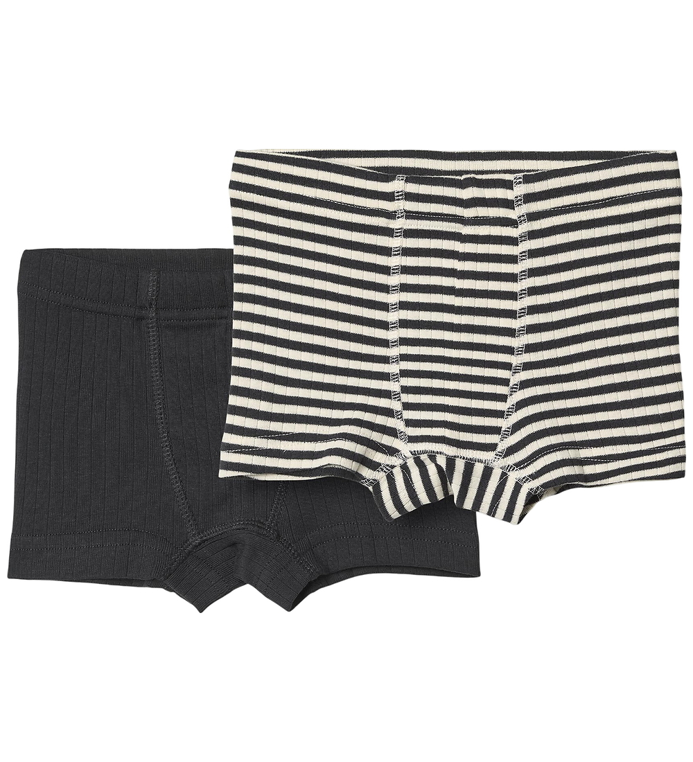 Wheat Boxershorts - 2-pak - Rib - Louis - Navy Rib Stripe