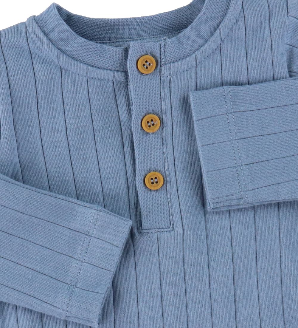 Fixoni Bluse - Rib - Faded Denim