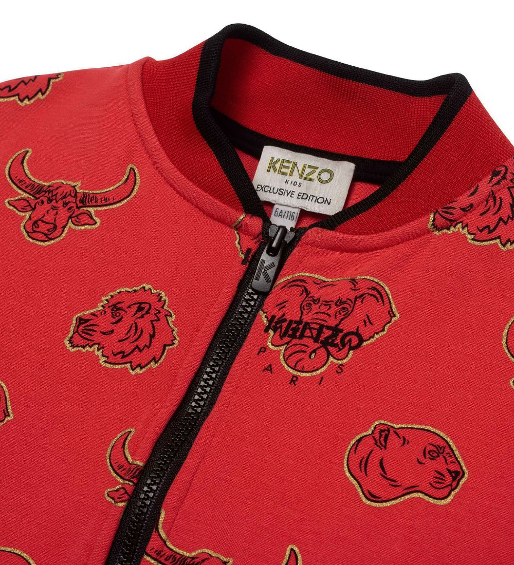 Kenzo Cardigan - Exclusive Edition - Bright Red/Sort m. Kenzos D