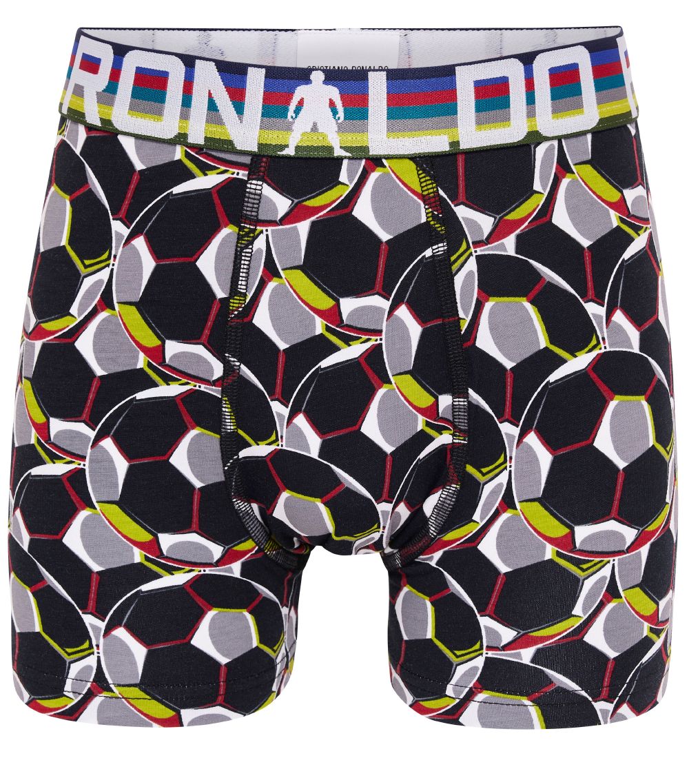 Ronaldo Boxershorts - 2-pak - Grå/Sort m. Mønster