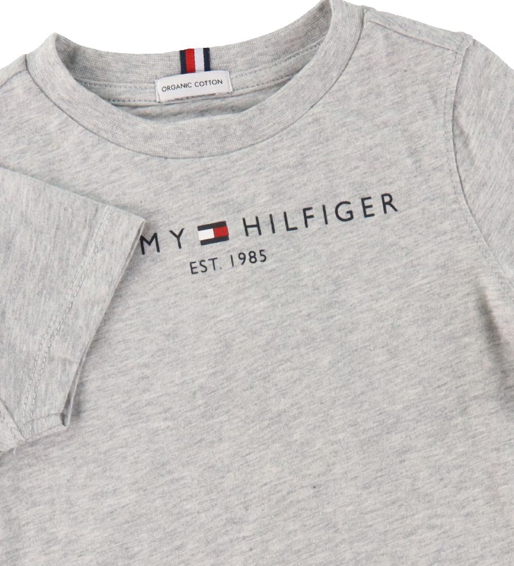 Tommy Hilfiger T-shirt - Essential - Organic - Gråmeleret