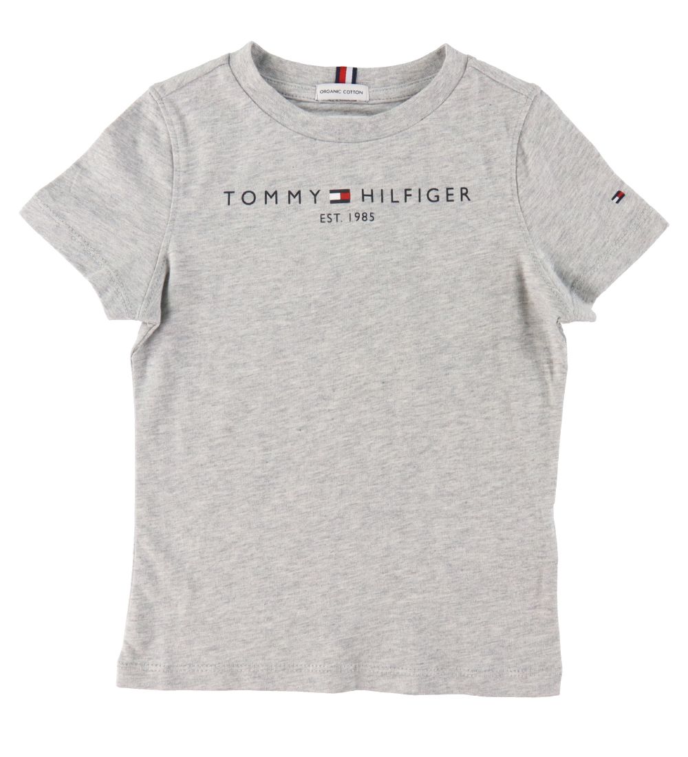 Tommy Hilfiger T-shirt - Essential - Organic - Gråmeleret