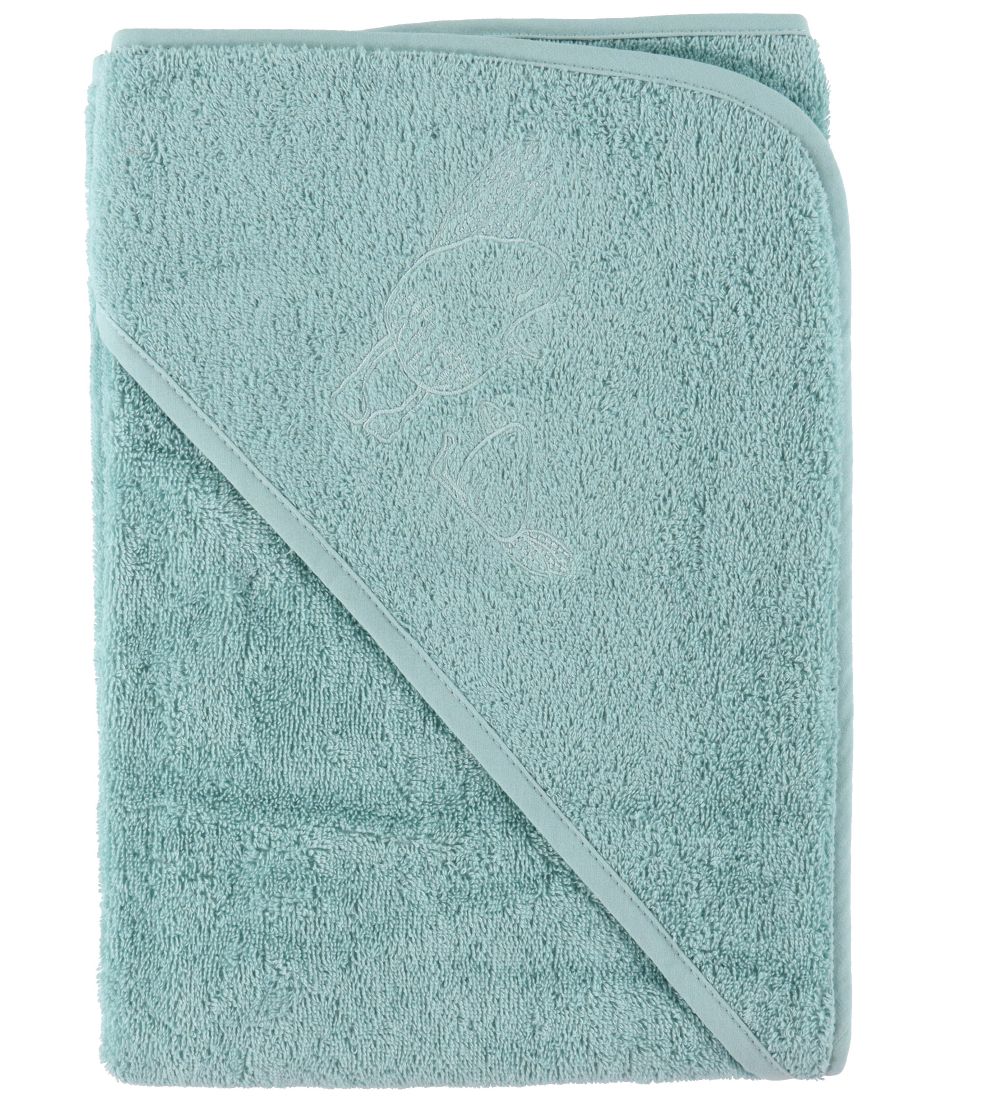 Nørgaard Madsens Babyhåndklæde - 75x75 cm - Mint m. Fugl