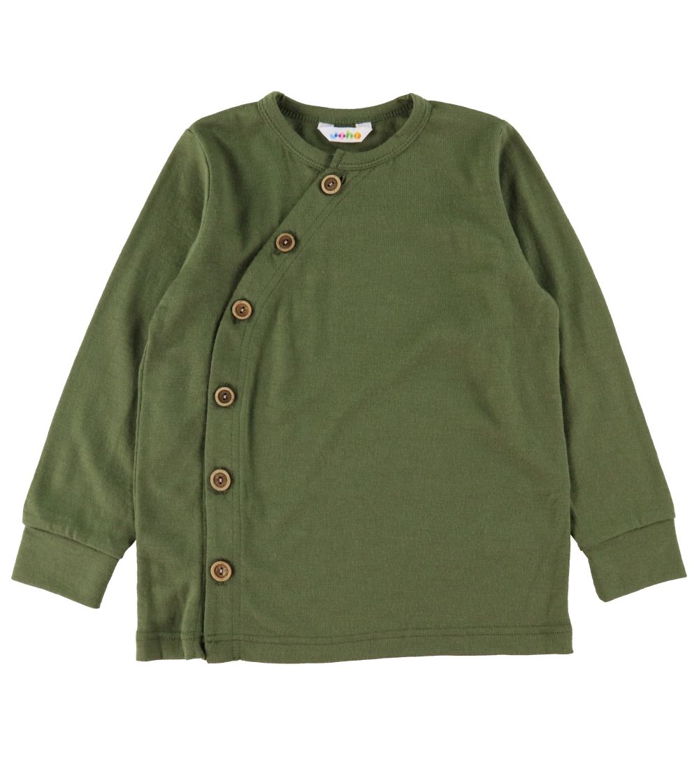 Joha Cardigan m. Knapper - Uld - Grøn