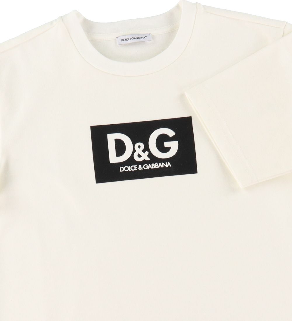 Dolce & Gabbana T-shirt - DNA - Offwhite m. Logo