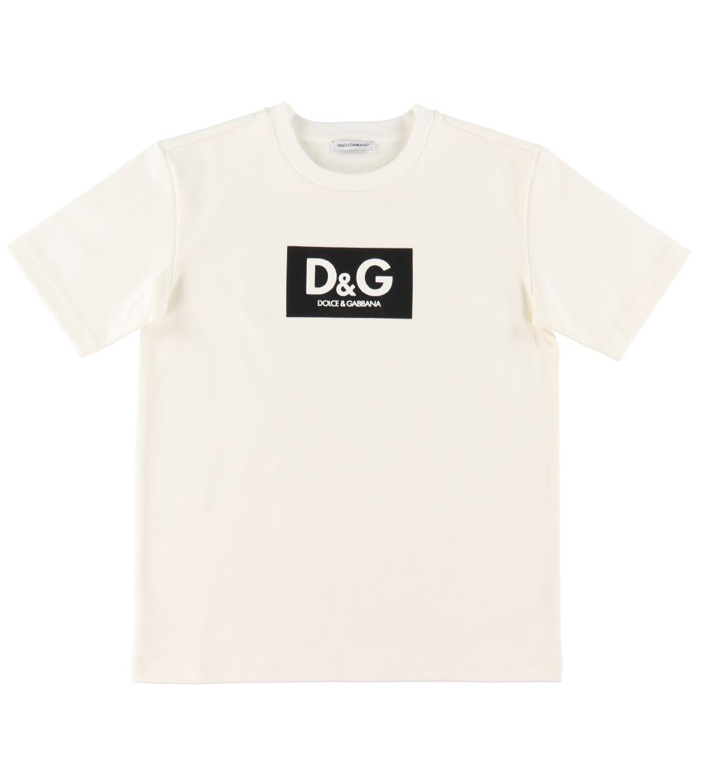 Dolce & Gabbana T-shirt - DNA - Offwhite m. Logo