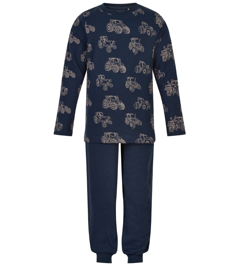 Minymo Nattøj - Navy Night m. Traktor Allover