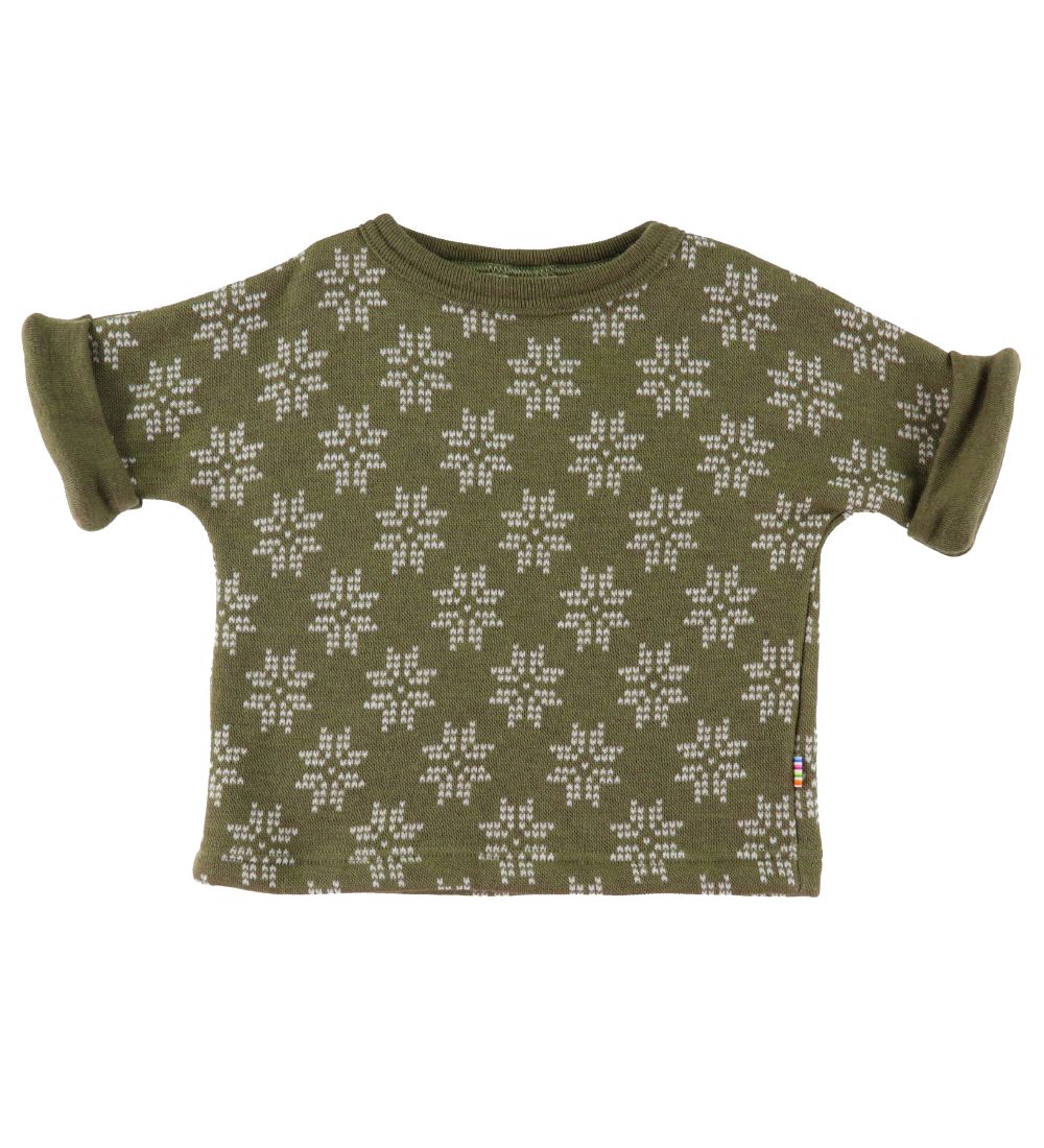 Joha T-shirt - Uld - Armygrøn m. Stjerner