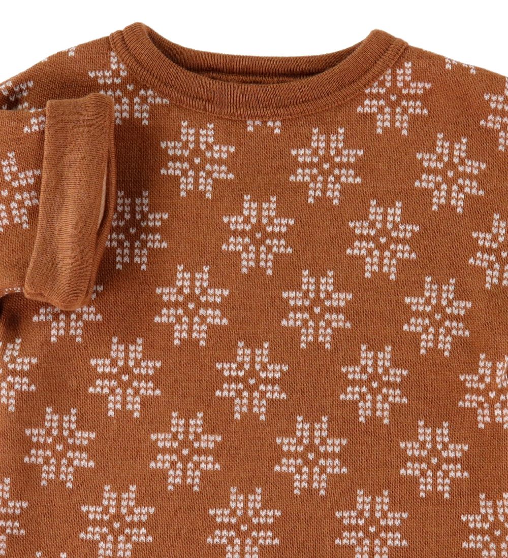 Joha T-shirt - Uld - Brændt Orange m. Stjerner