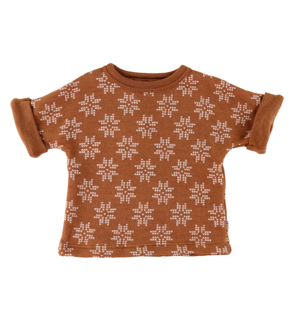 Joha T-shirt - Uld - Brændt Orange m. Stjerner