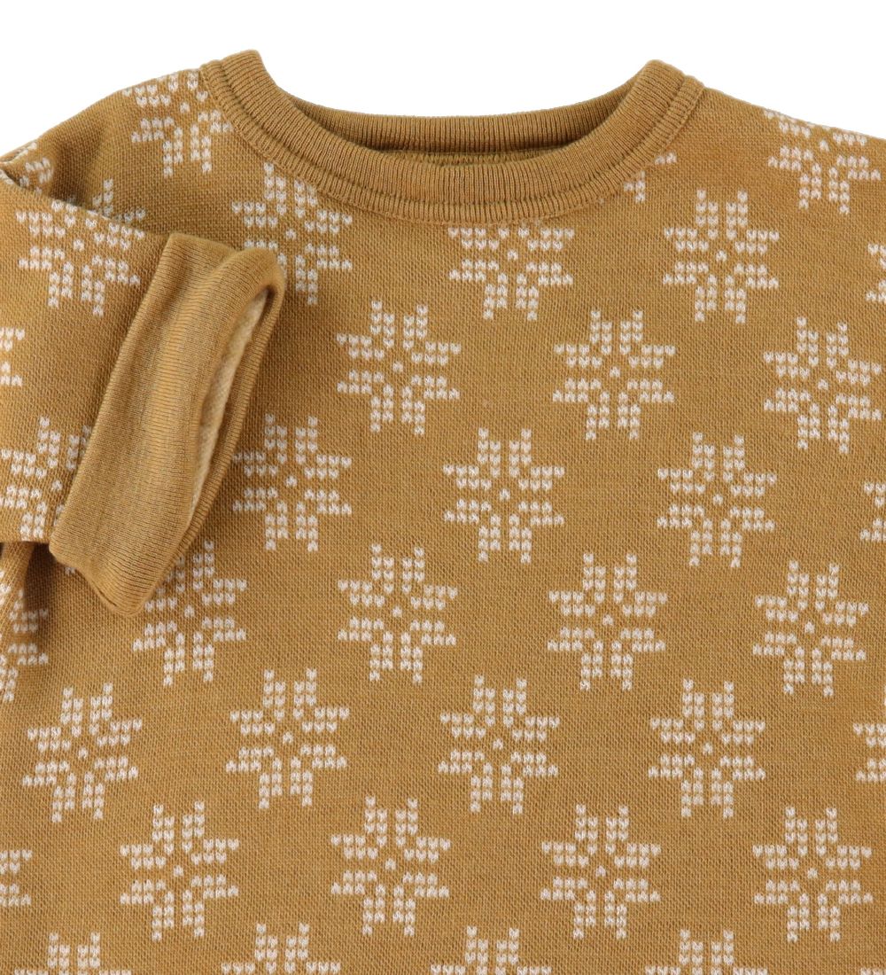 Joha T-shirt - Uld - Brændt Gul m. Stjerner