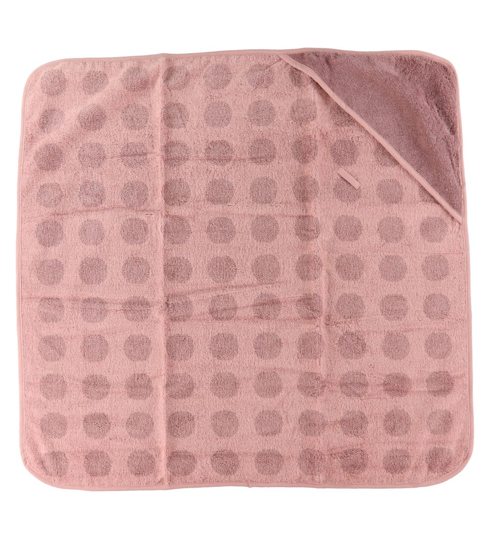 Leander Babyhåndklæde - Matty - 80x80 - Wood Rose m. Prikker