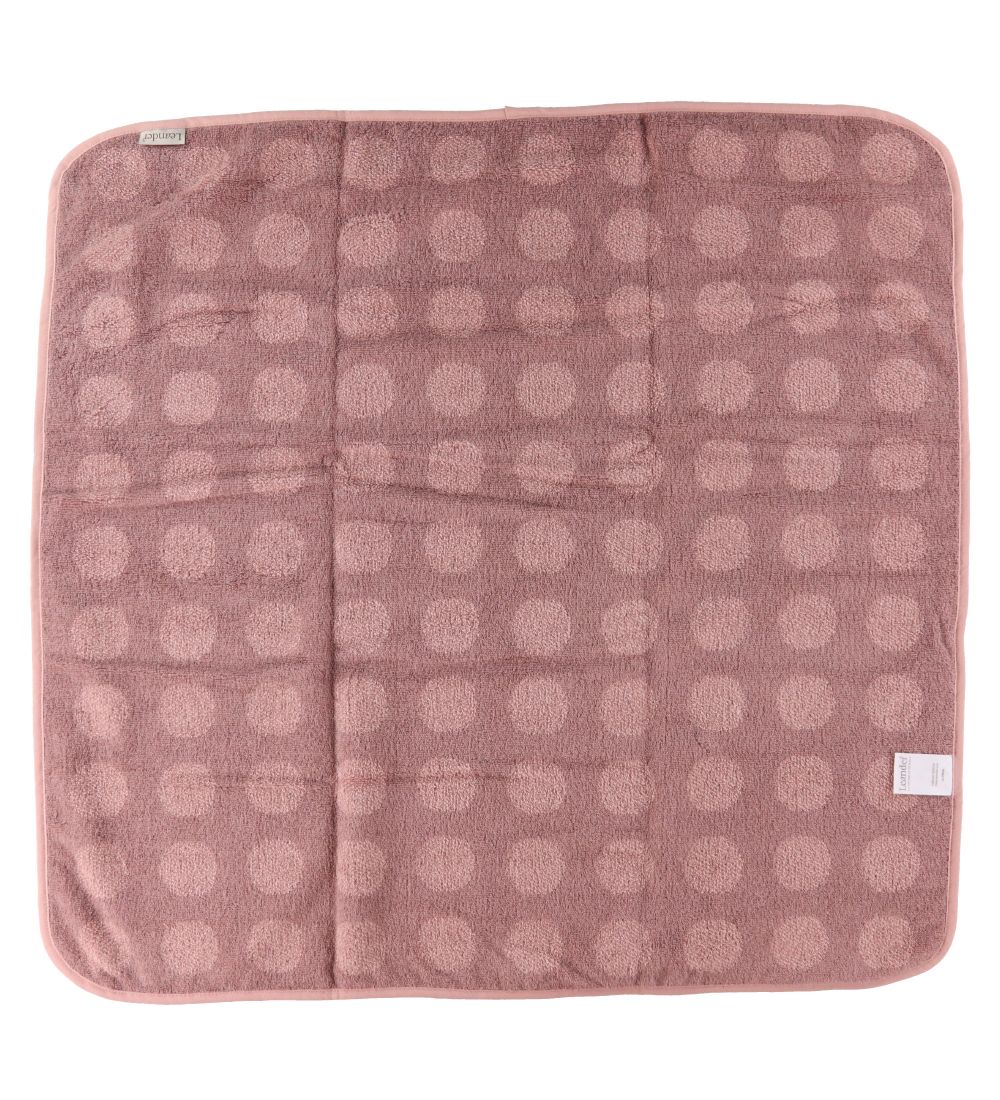 Leander Babyhåndklæde - Matty - 80x80 - Wood Rose m. Prikker