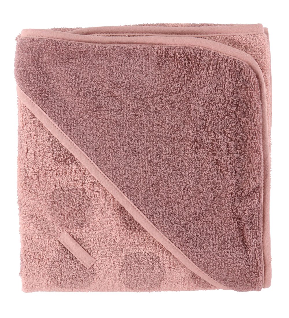 Leander Babyhåndklæde - Matty - 80x80 - Wood Rose m. Prikker