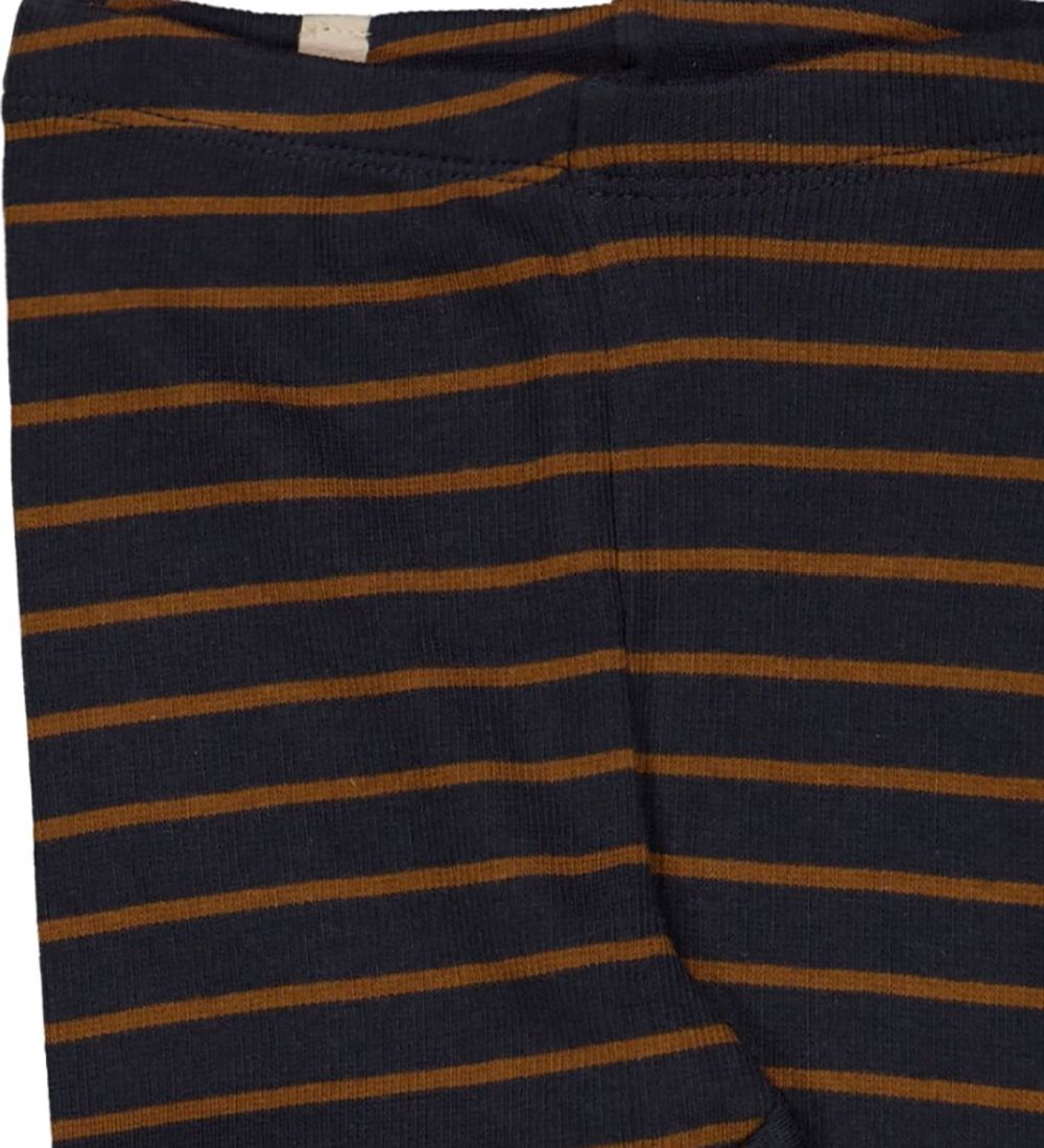 Wheat Leggings - Rib - Midnight Blue Stripe