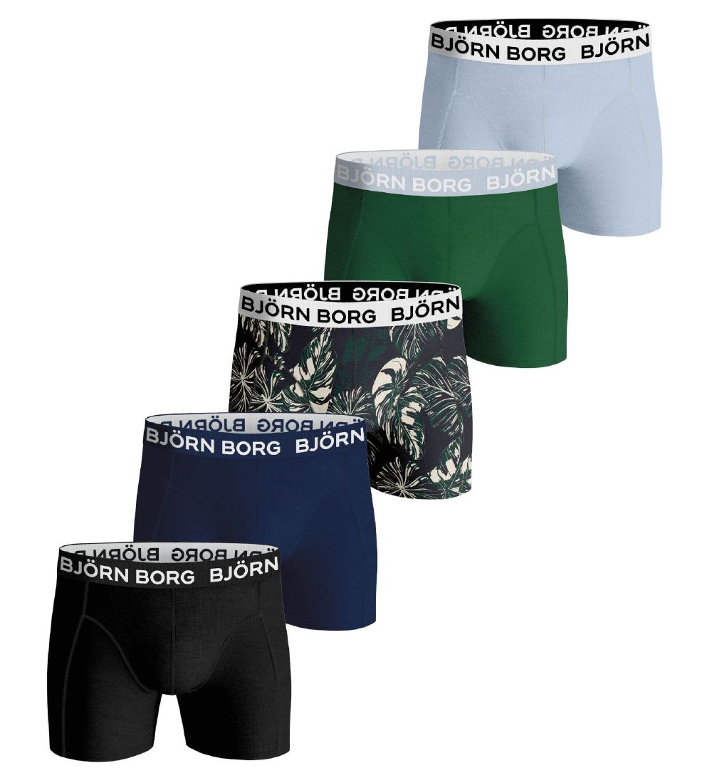 Bjrn Borg Boxershorts - 5-Pak - Black/Green/Blue/Print