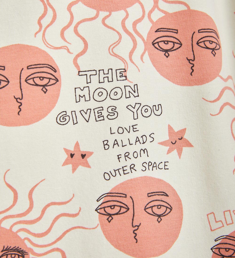 Mini Rodini Kjole - Moon And Sun - Offwhite/pink