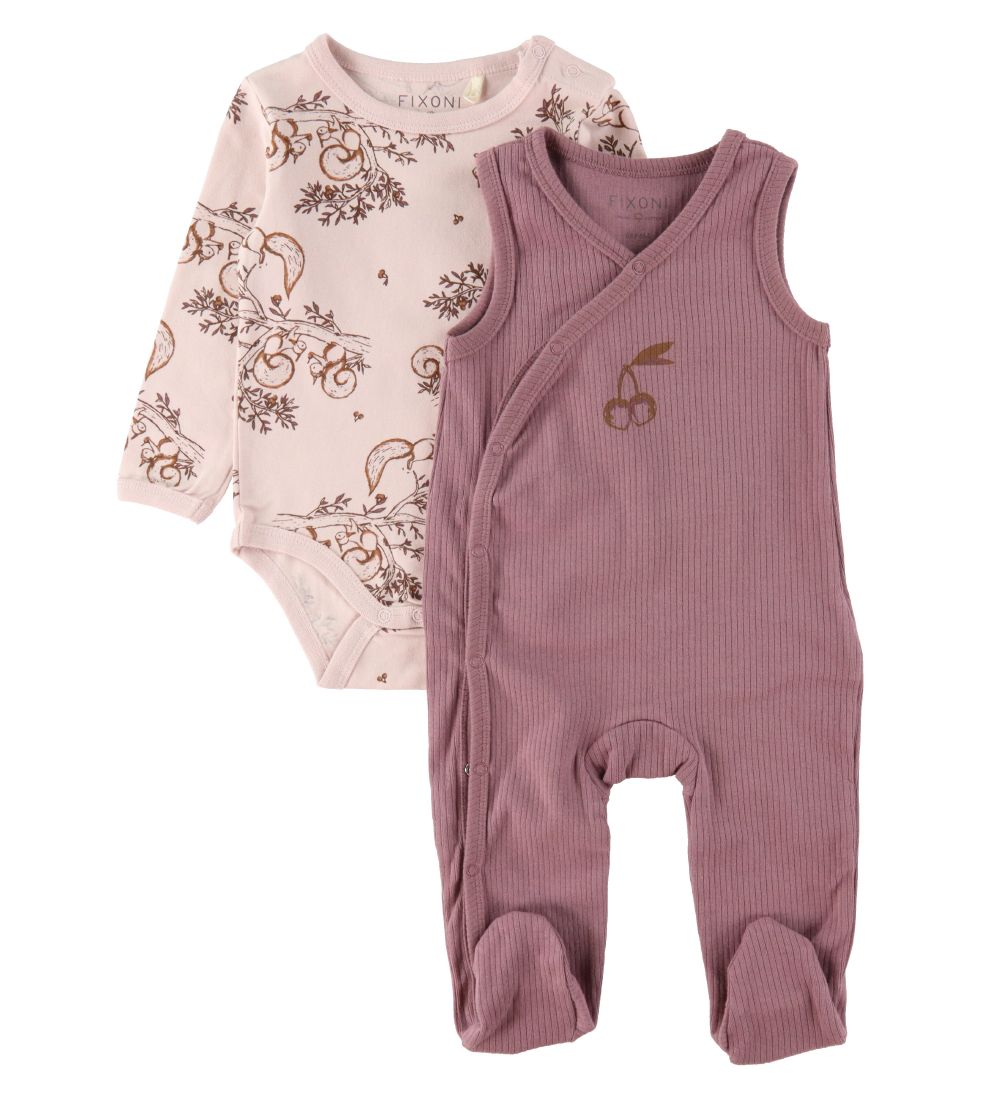 Fixoni Sparkedragt m. Body l/æ - Hushed Violet/Pudderrosa m. Ege