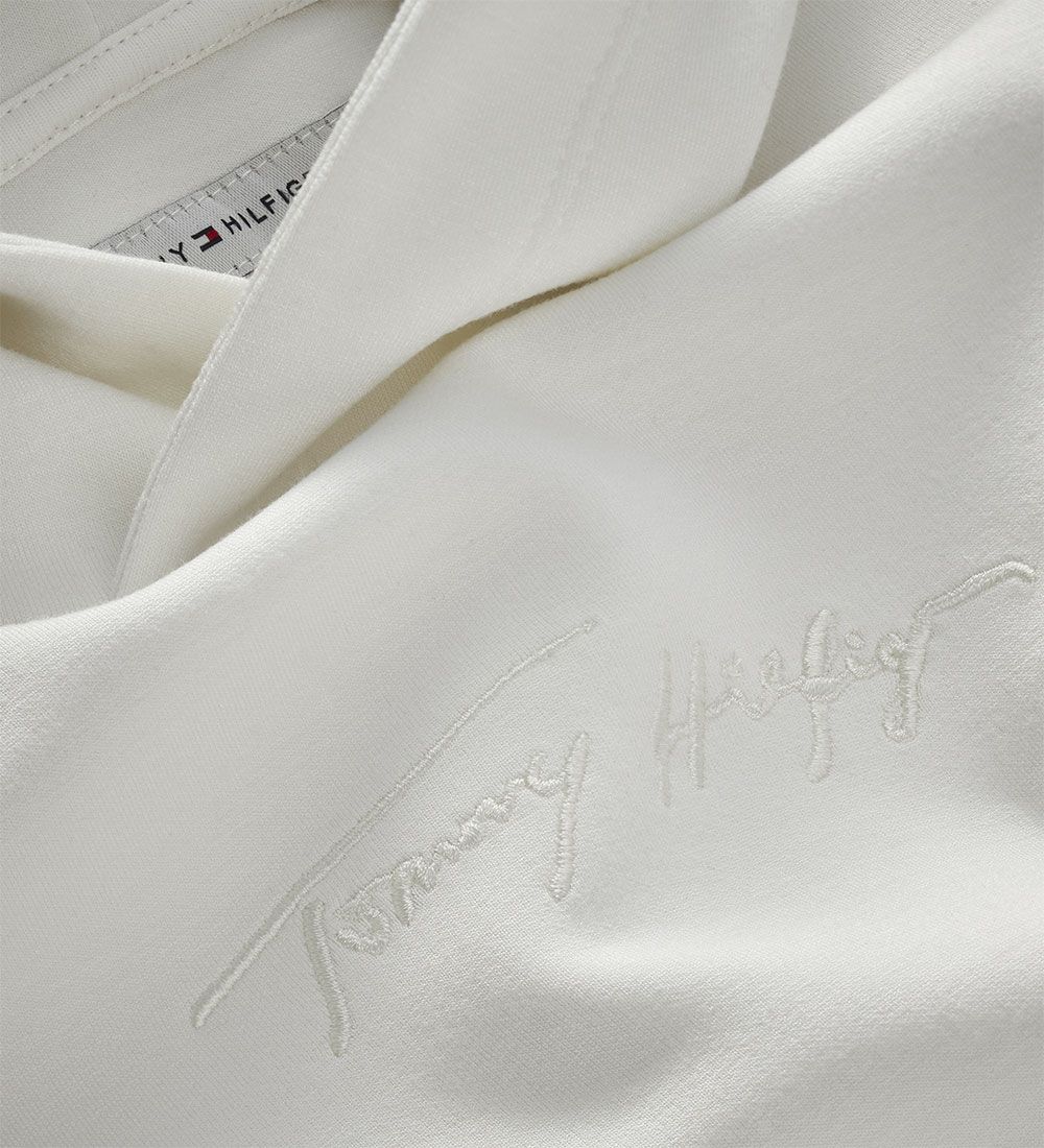Tommy Hilfiger Hættetrøje - Signature - Ecru