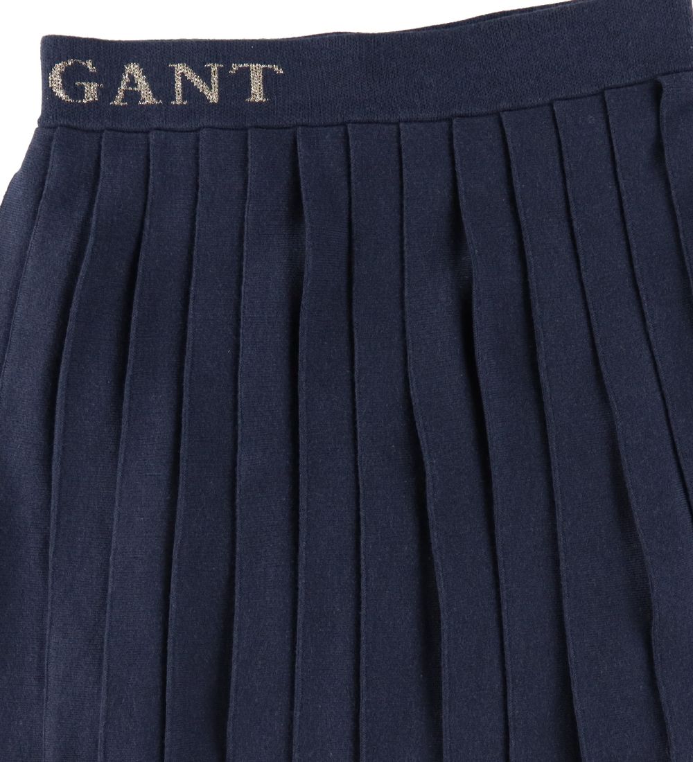 GANT Nederdel - Plisseret Strik - Evening Blue