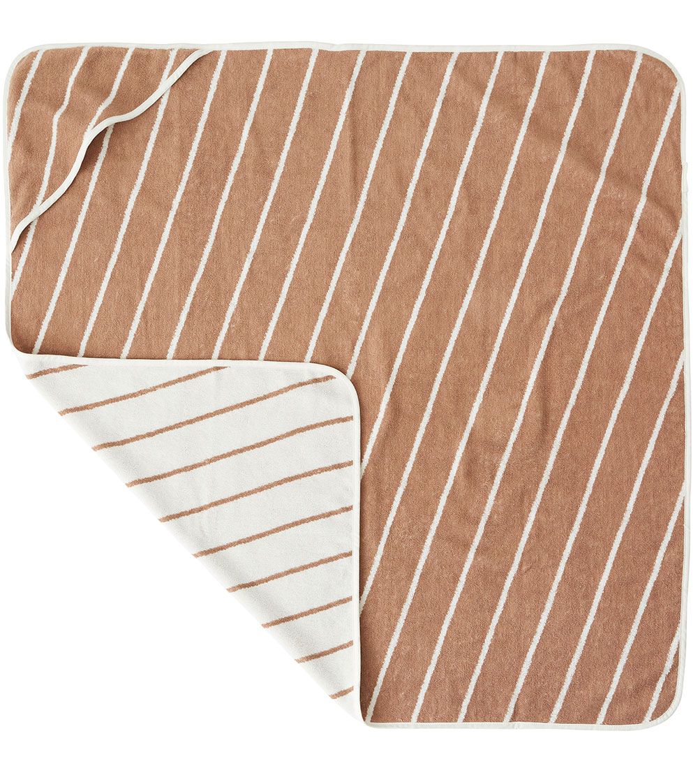 OYOY Babyhåndklæde - 100x100 cm - Raita - Cloud/Caramel