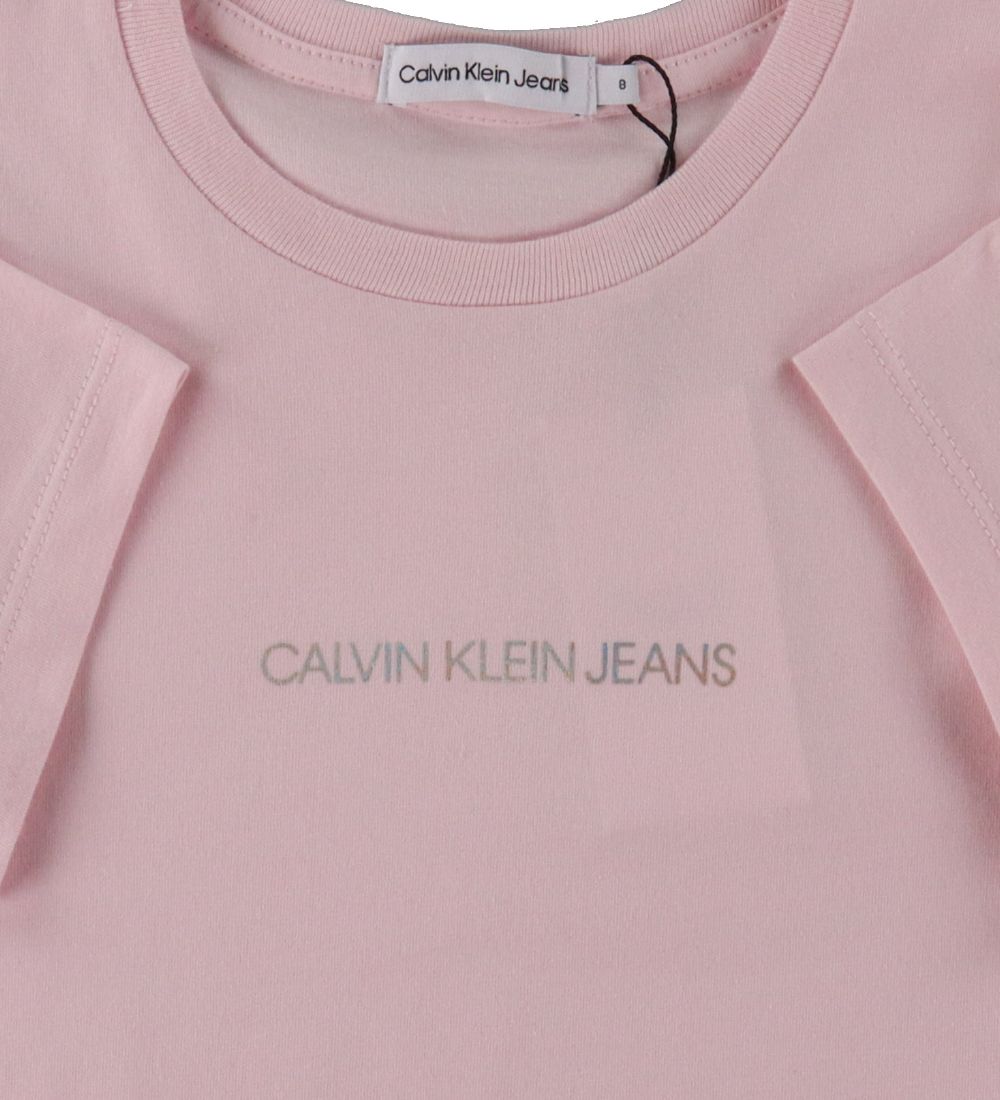 Calvin Klein T-shirt - Metallic Chest Logo - Sweetest Pink