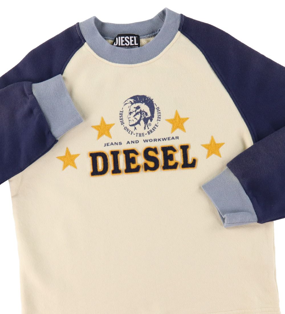 Diesel Sweatshirt - Surry D4D Over - Beige/Blue