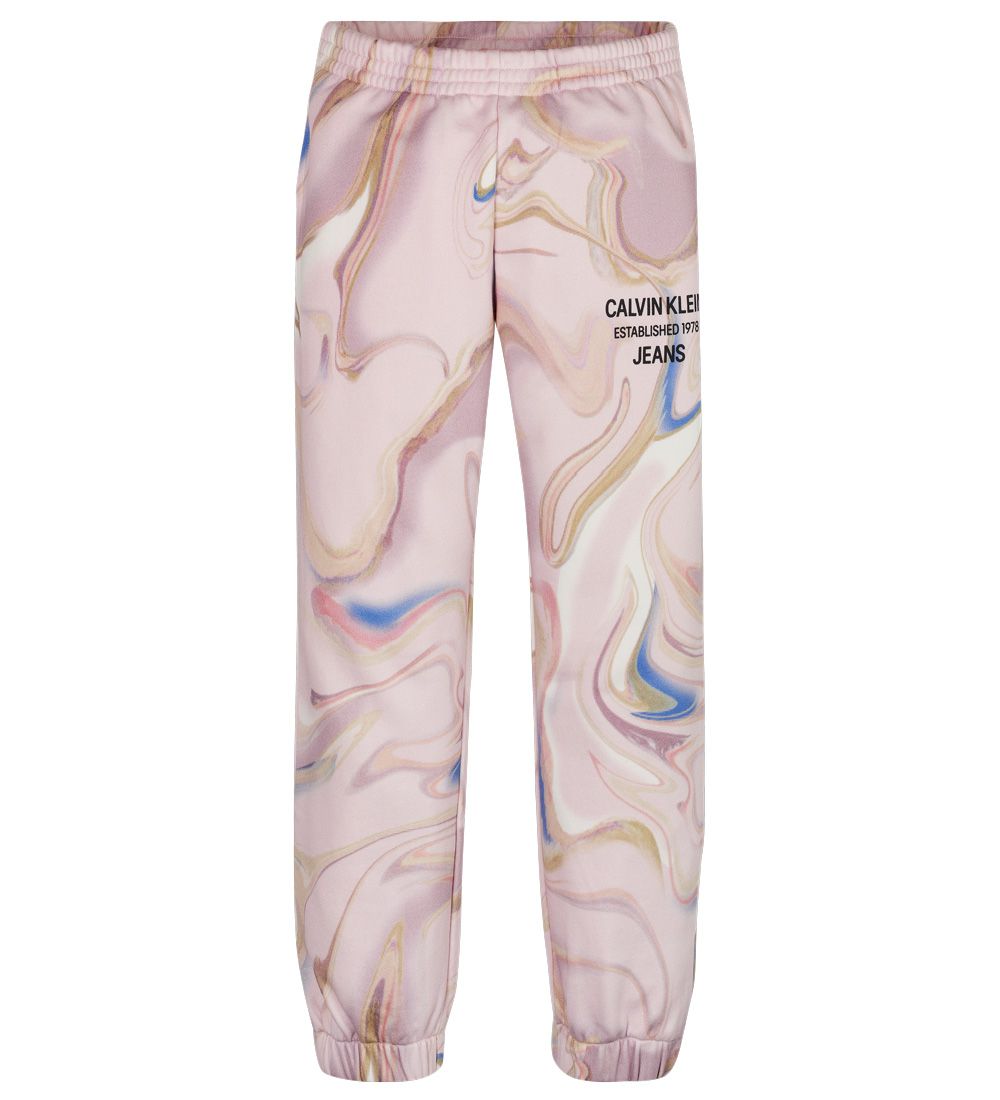 Calvin Klein Sweatpants - Liquid Print - Pink Liquid Aop