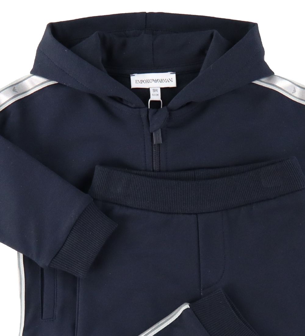 Emporio Armani Sweatsæt - Navy m. Sølv