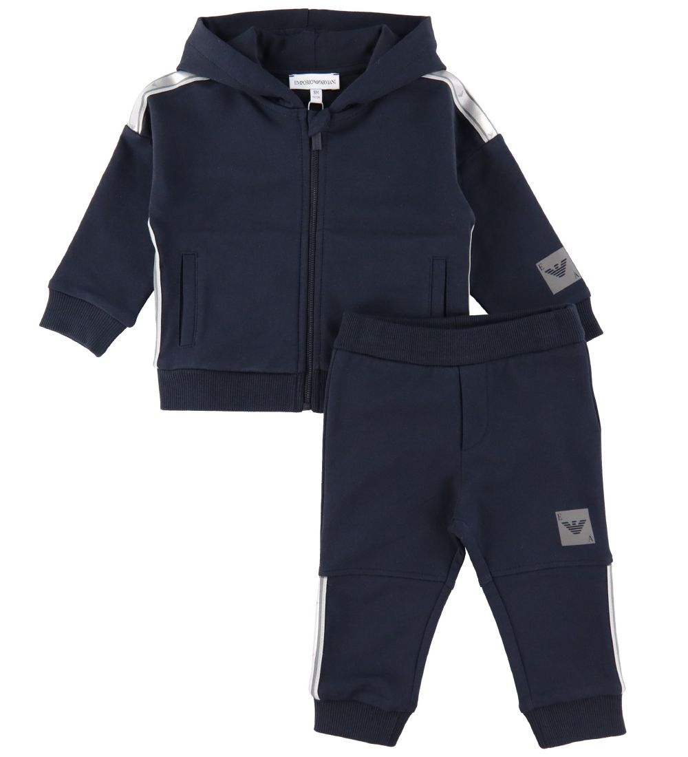 Emporio Armani Sweatsæt - Navy m. Sølv