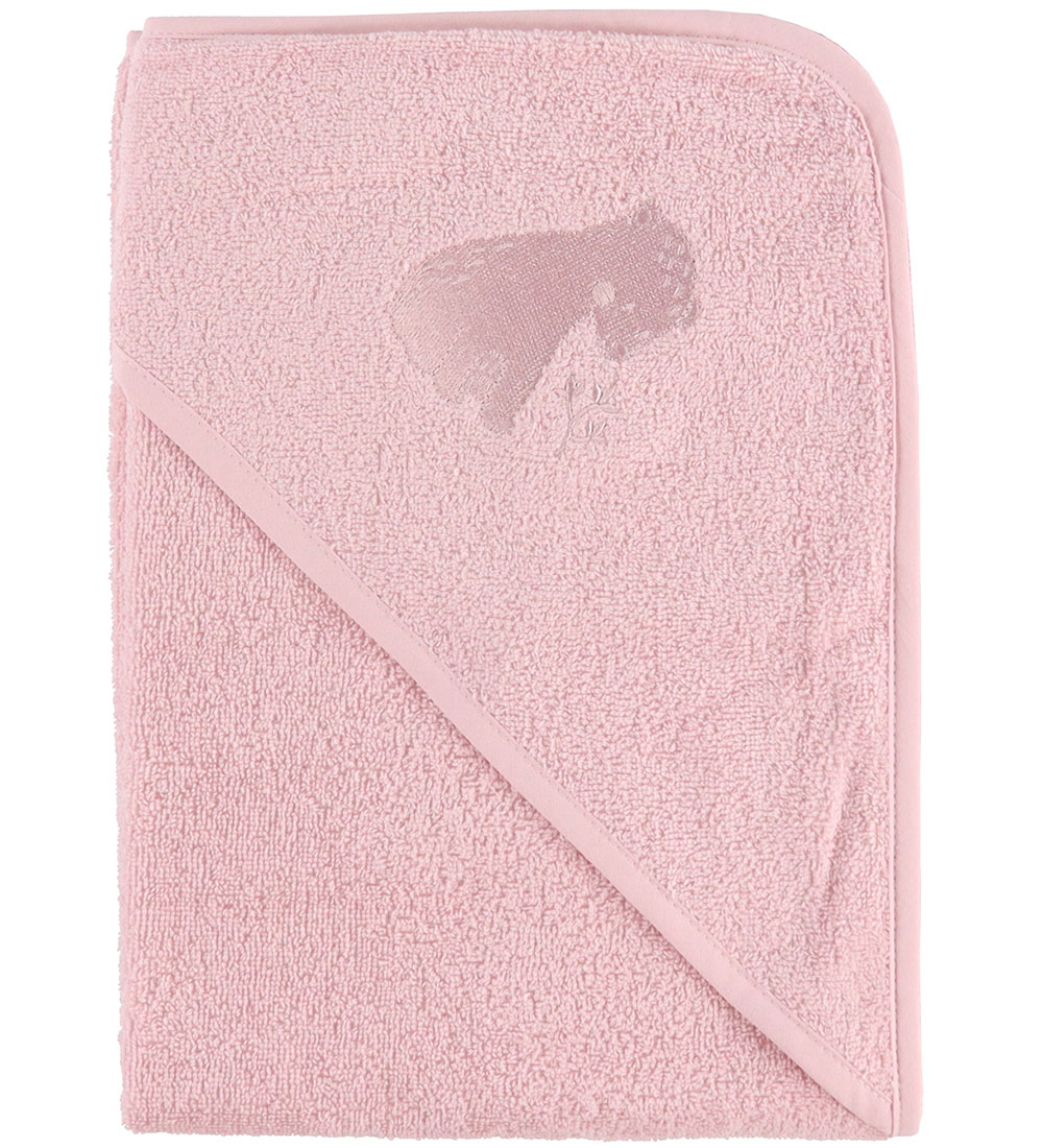 Nørgaard Madsens Babyhåndklæde - 75x75 cm. - Light Rose m. Bamse