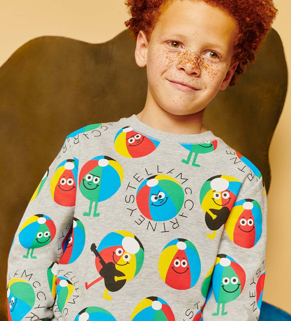 Stella McCartney Kids Sweatshirt - Gråmeleret m. Badebolde