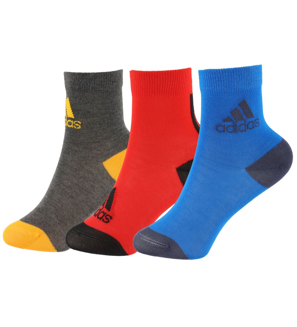 adidas Performance Strømper - 3-Pak - Red/Dark Grey/Blue
