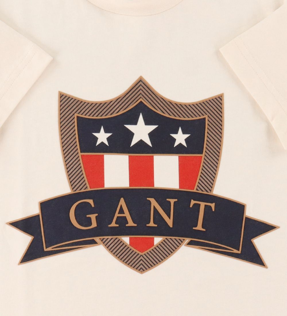 GANT T-Shirt - Banner Shield - Cream