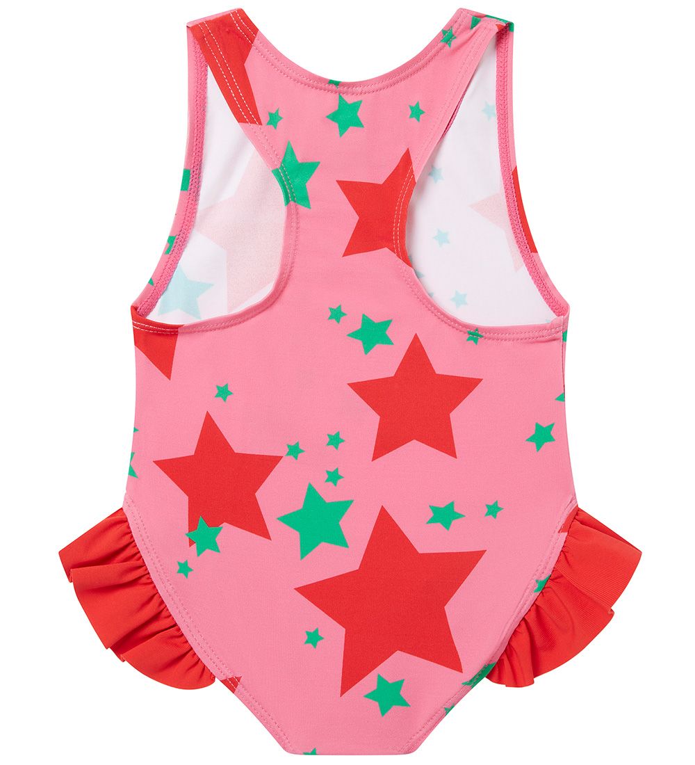 Stella McCartney Kids Badedragt - UV50+ - Pink/Rød m. Stjerner